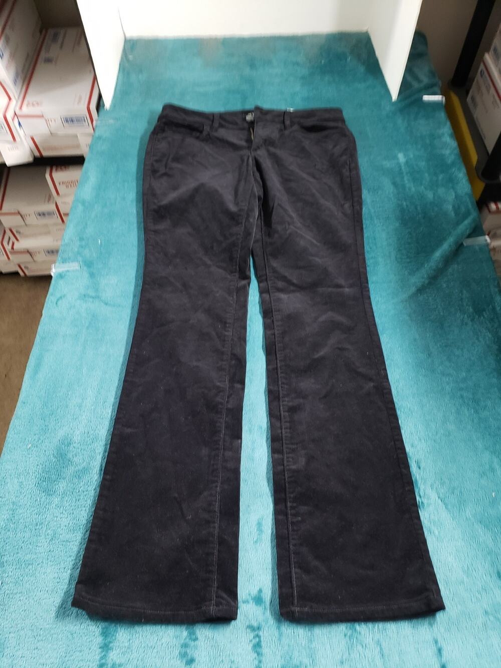Loft Jeans Size 4 Womens Black Pants Corduroy Mid Rise Curvy Straight NWT